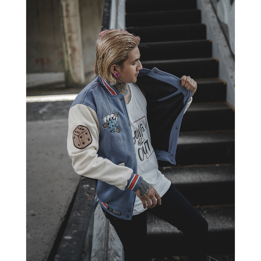 JAKET PRIA VARSITY POKER