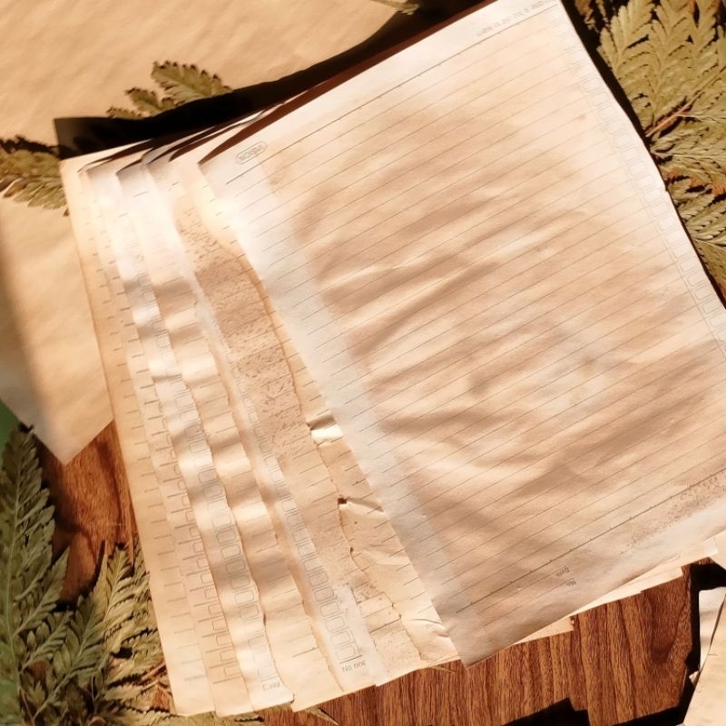 

[DAYOKEU] B5 Kertas vintage alami warna brown tea-dyed aesthetic scrapbook journaling paper line paper