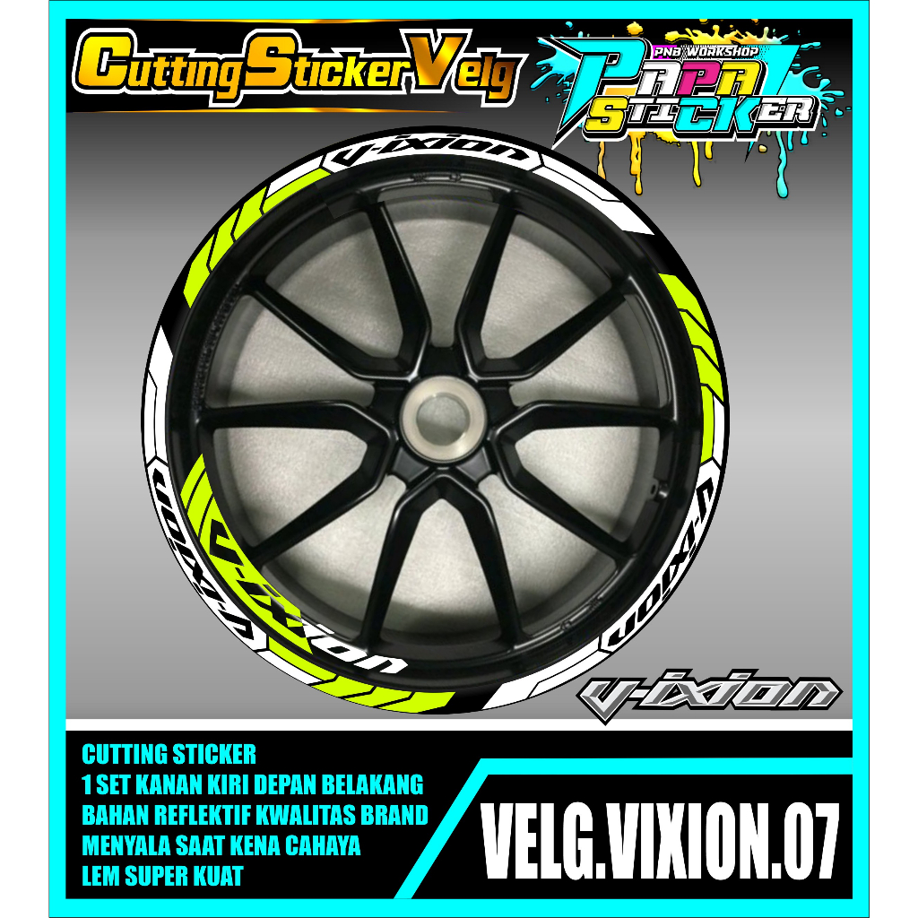 STIKER VELG VIXION  CUTTING STICKER VELG VIXION  CUTTING VARIASI YAMAHA VIXION LIS BAN/VELG 07