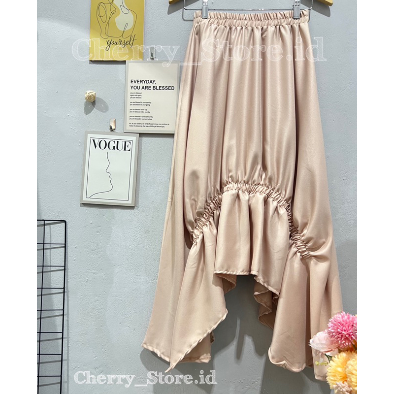 Cherry_188 | long skirt korean style | rok kerut wanita | rok panjang korean style