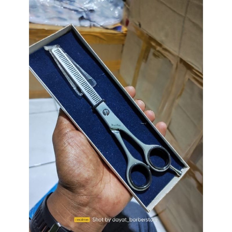 Gunting sasak farber 7 inch penipis cacah Thinning scissors Stainless steel J2 420 Japan Gunting cuk