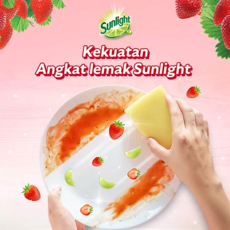 sunlight sabun cuci piring Korean strawberry 560ml