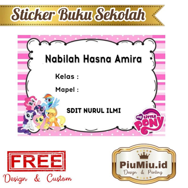 

(ISI 50 PC) STICKER BUKU SEKOLAH MOTIF UNICORN