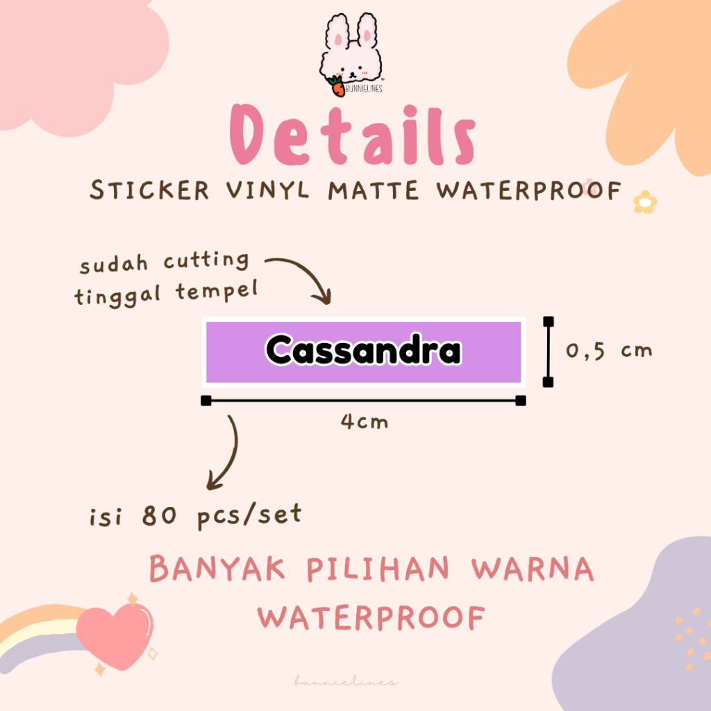 

stiker pensil/ stiker nama/ stiker kecil nama