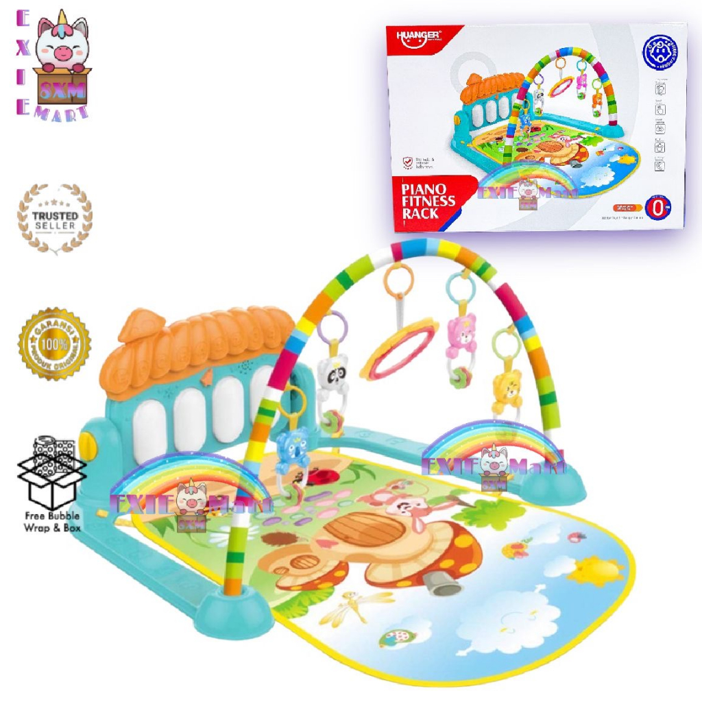 MAINAN BAYI BABY MUSICAL PLAYGYM PLAYMAT BAYI PIANO FITNESS RACK BABY MAINAN EDUKASI BAYI