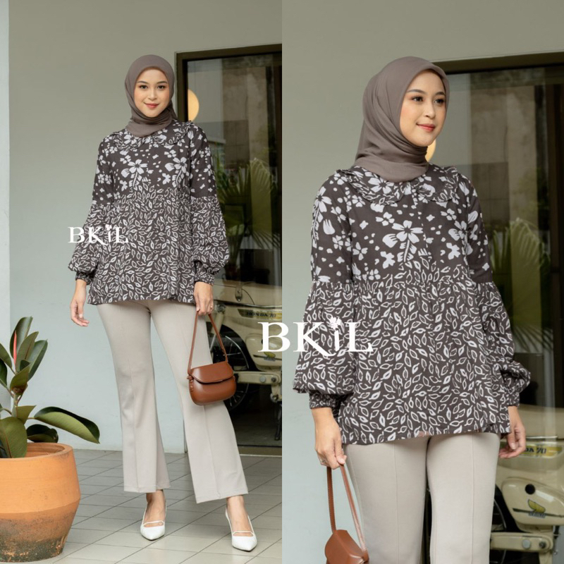 BAJU BATIK WANITA MODERN MONALISA GENES M,L,XL asli PEKALONGAN