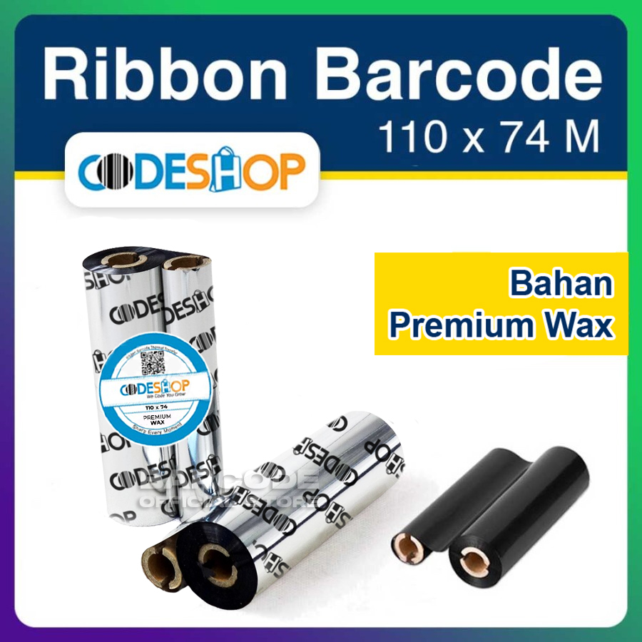 Ribbon Barcode Premium Wax Ukuran 110 X 74 Meter Pita Ribbon Barcode