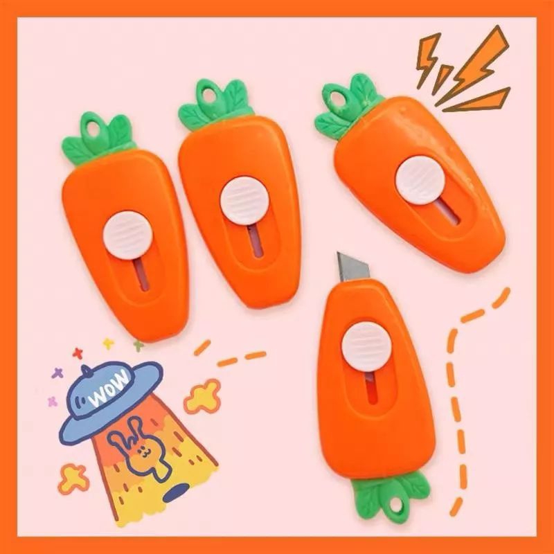 

cutter mini portable bentuk carrot wortel || cutter mini wortel || cutter pemotong kertas || cutter lucu berkarakter || flowybeads