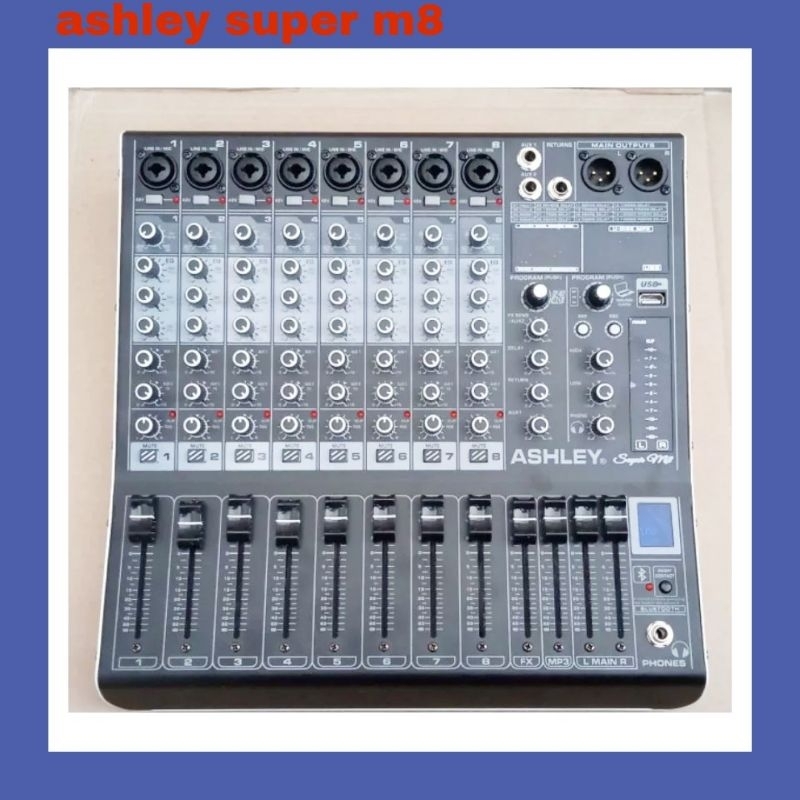 Mixer 8 Channel Ashley Super M8 Original Ashley + Bluetooth Soundcard