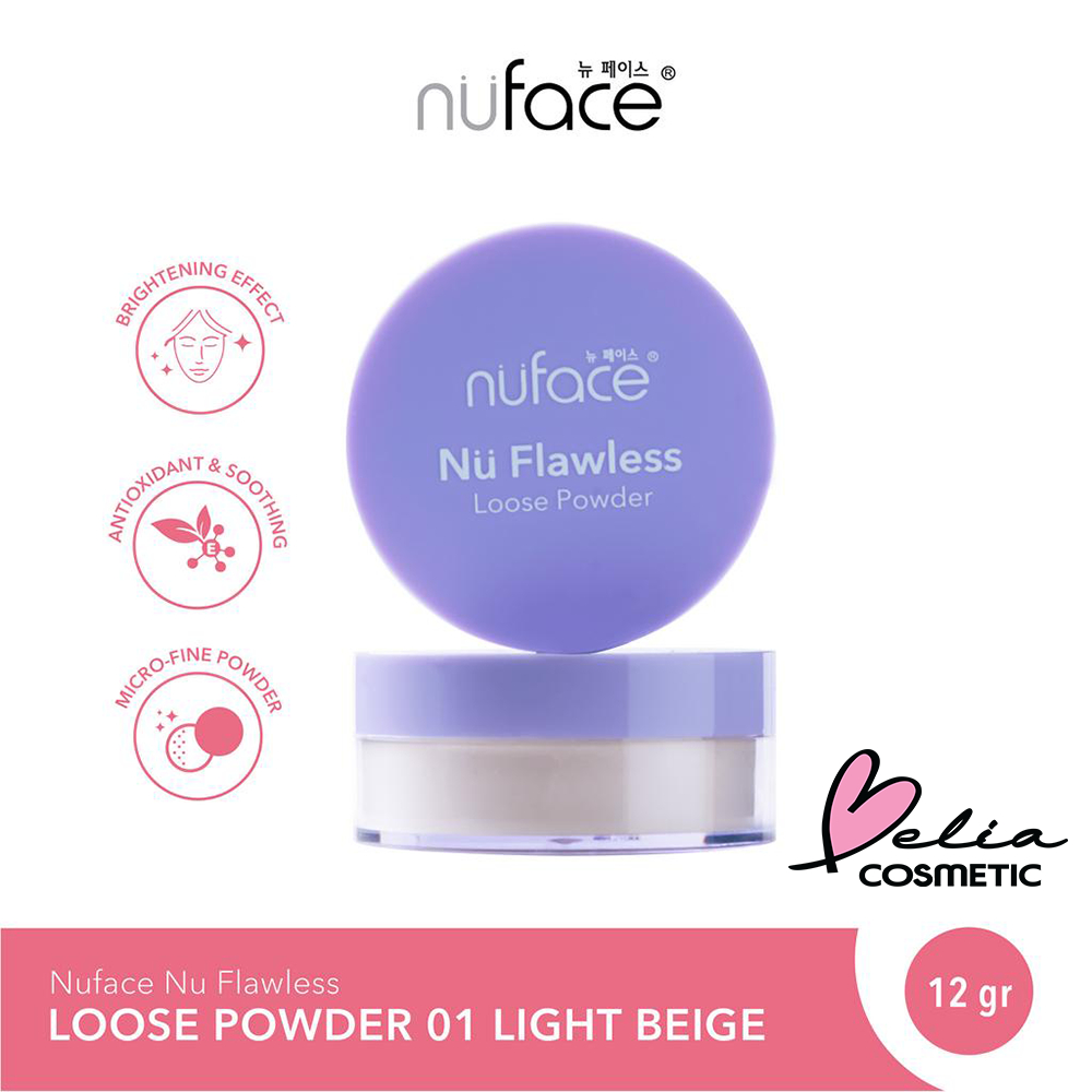 ❤ BELIA ❤ Nuface Loose Powder 12g | Bedak Tabur | Bedak | Light Beige | Medium Beige | Warm Beige