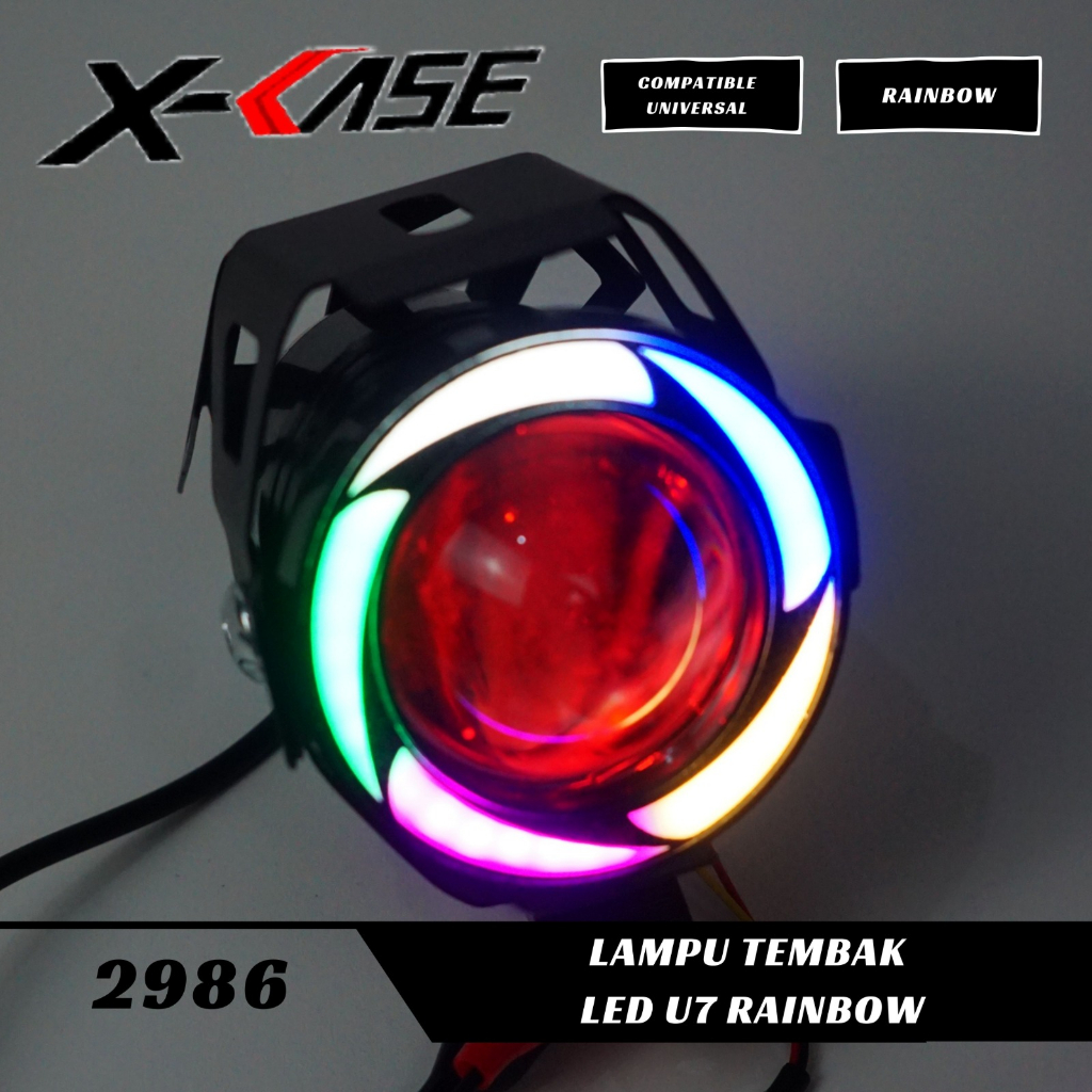 Lampu Tembak Sorot Lampu Tembak LED U7 Rainbow X-Case Universal
