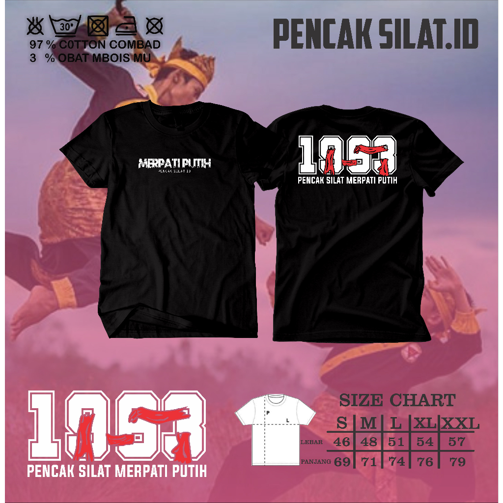 KAOS MERPATI PUTIH TERBARU KODE 1963 SABUK TERBAIK