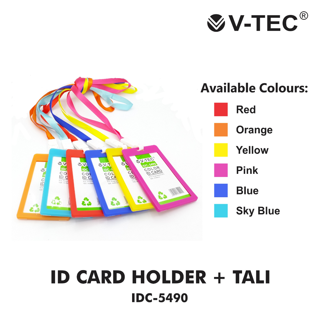 

Name Tag Id Card / Id Card Holder + Tali Warna Murah Vtec (1 Set)