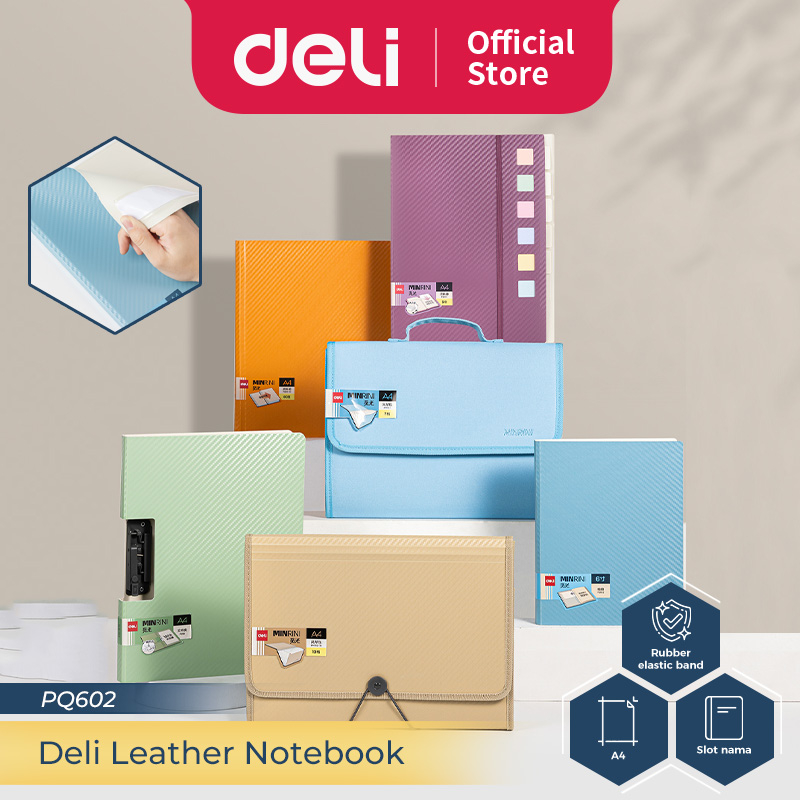 

Deli File Folder / Map Dokumen A4 6 Slot Bahan PP Anti Air PQ602