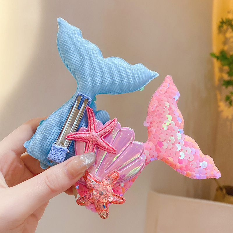 COD Jepit Rambut anak Mermaid glitter Korea Kartun jepitan rambut Lucu Hair Claw Anak Aksesoris Rambut