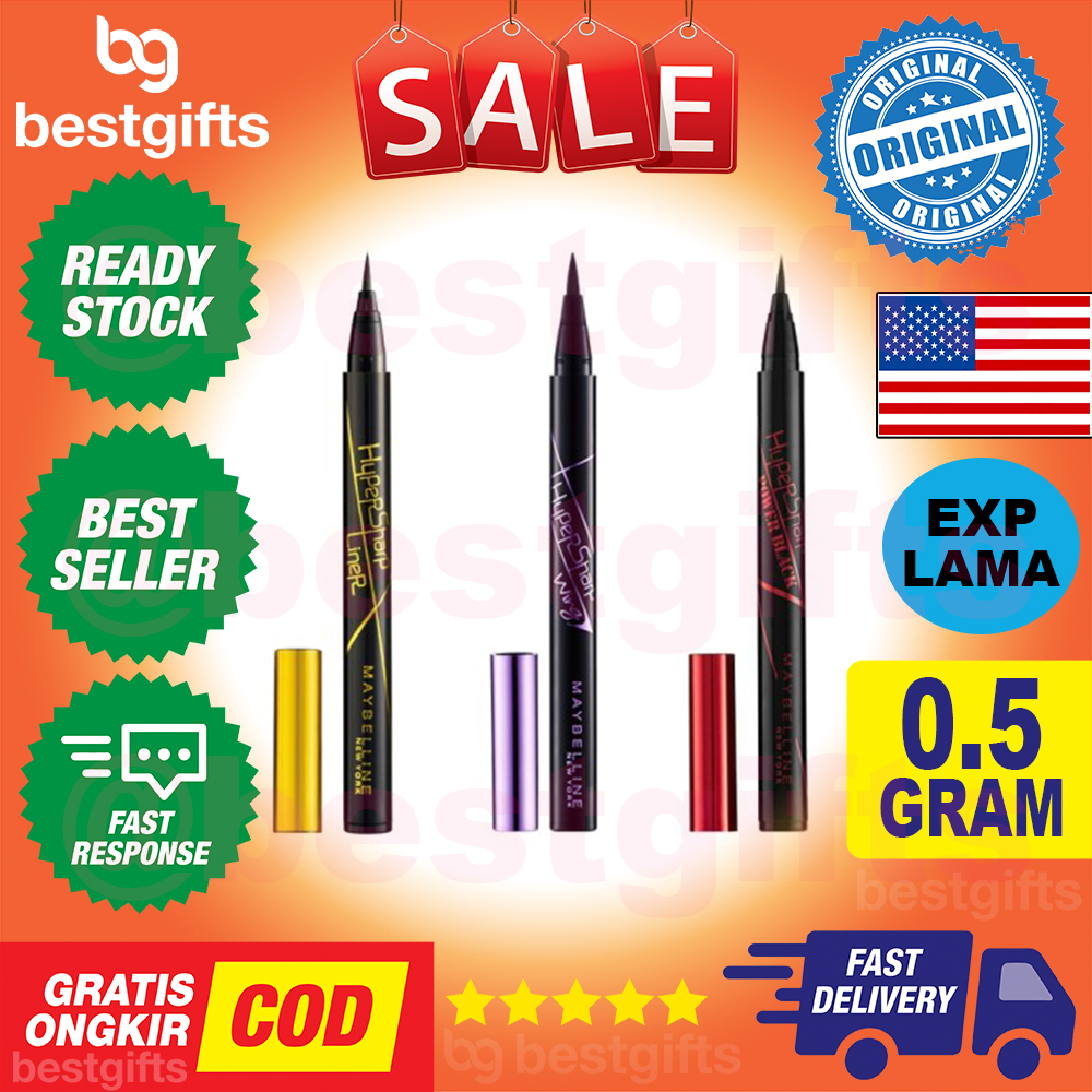 MAYBELINE HYPERSHARP LIQUID EYELINER MAKE UP SHARP LINER WATERPROOF THAN LAMA - ULTRA BLACK