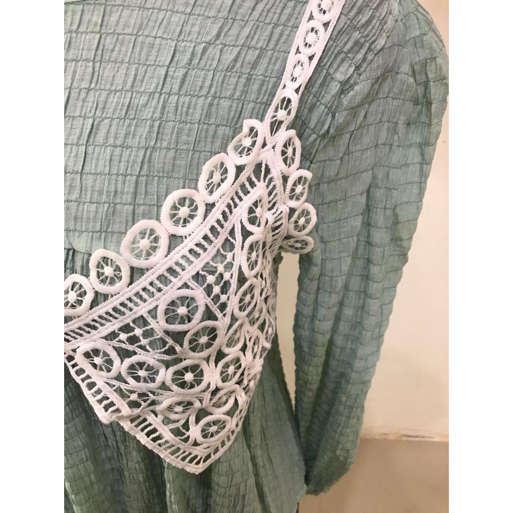 LIZ Blouse Crinkle Vest rajut - Atasan Lengan Panjang