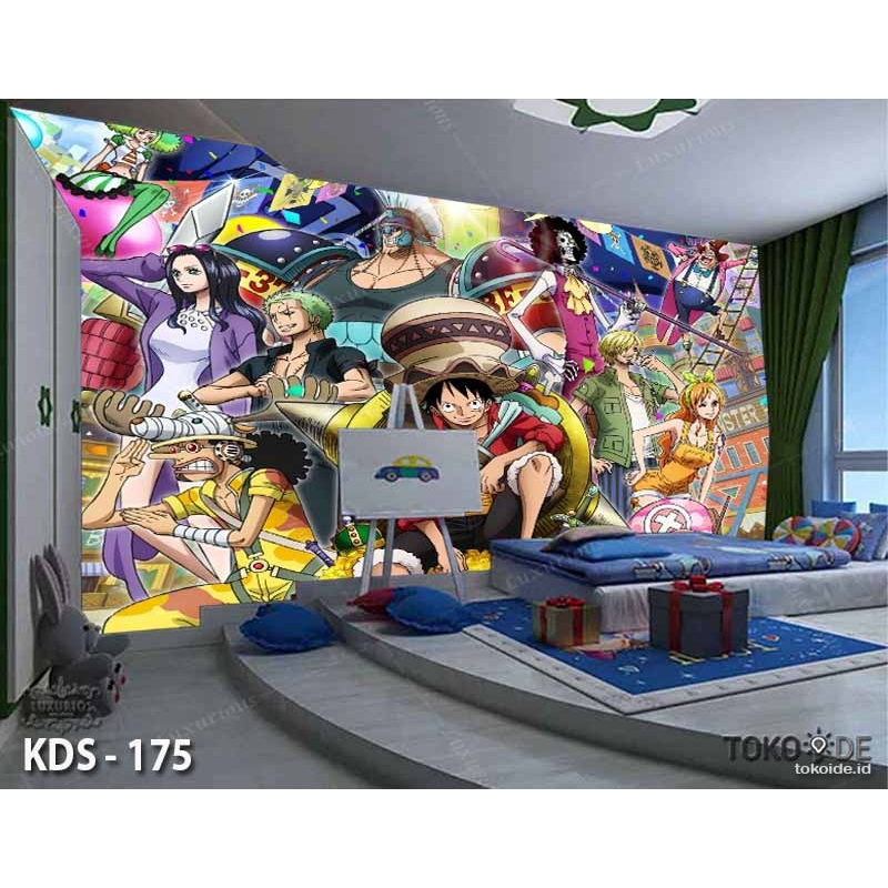 Wallpaper Dinding 3D Custom Motif Anime One Piece Naruto