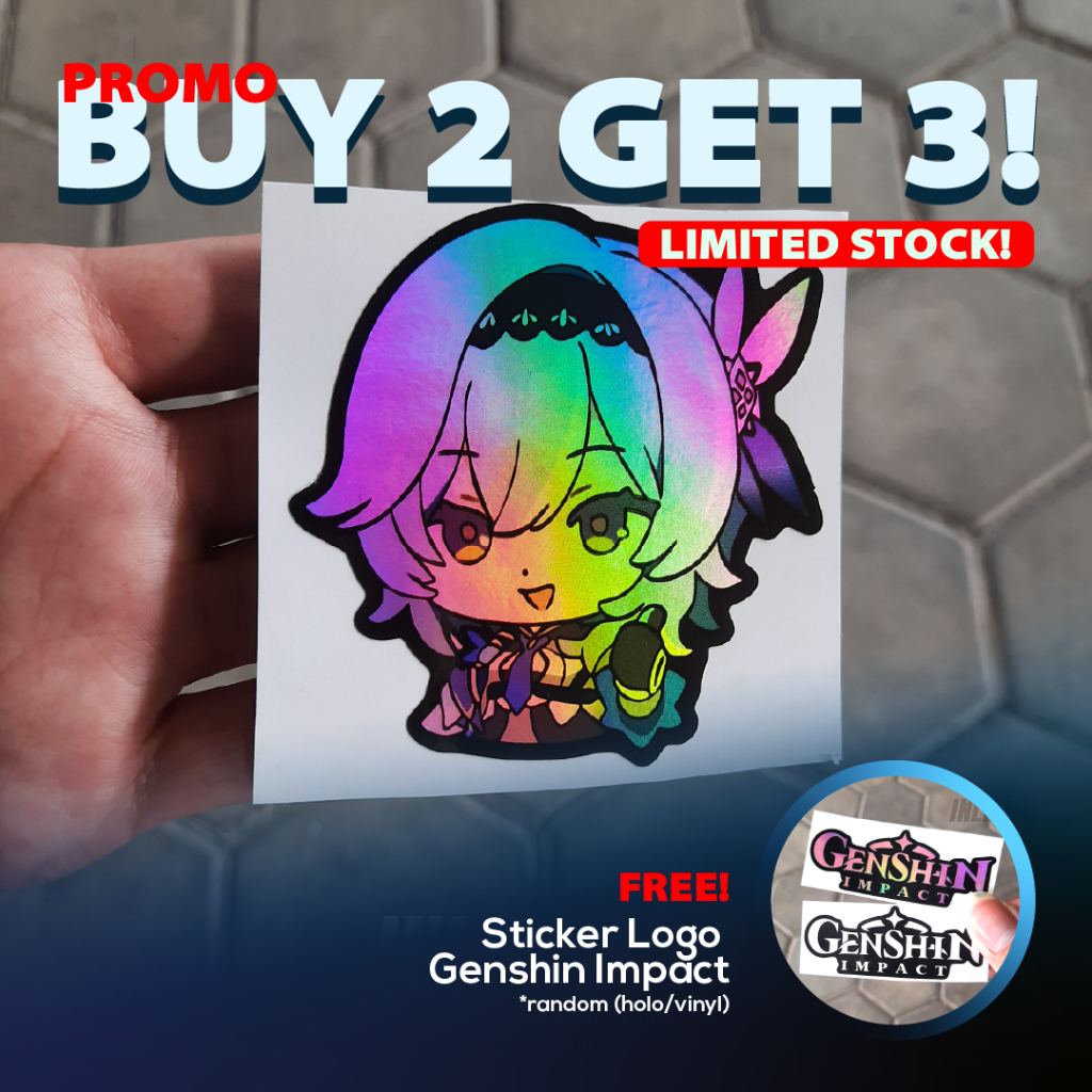 

Stiker Genshin Impact - Eula - Sticker Anime Hologram Wibu Jepang Untuk Laptop Case Hp Koper Helm Imut Lucu