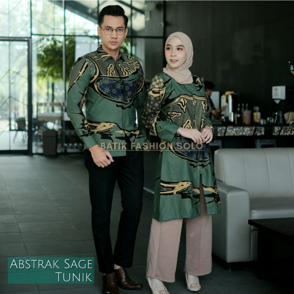 Tunik batik wanita Hijau Sage Green Terbaru