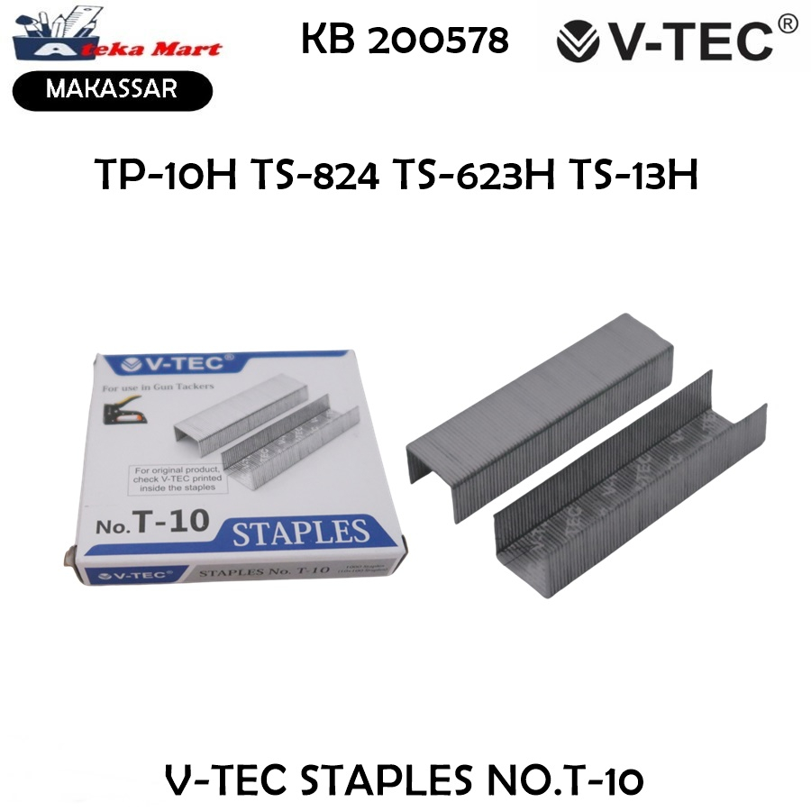 

[1 BOX KCL] V-TEC STAPLES NO.T-10 ISI GUNTACKER