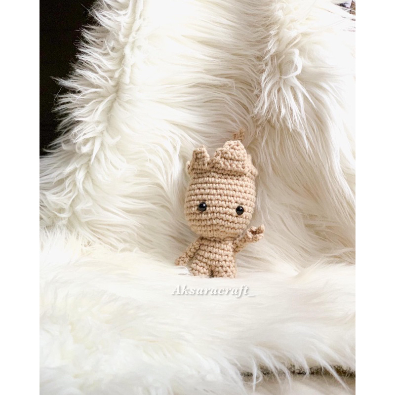 Groot amigurumi/ boneka Groot murah/ Gantungan Kunci Lucu