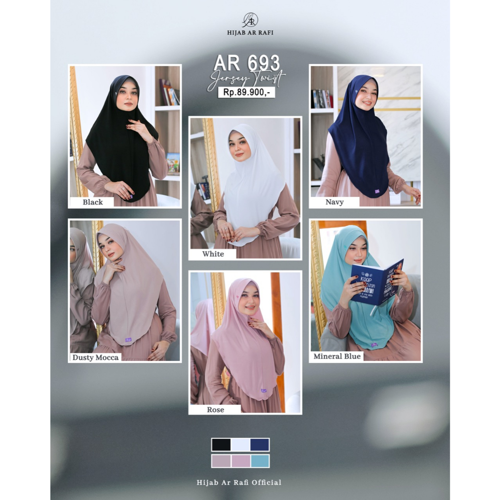Jilbab hijab kerudung bergo instan Arrafi AR 693 terbaru krudung hijab instant cantik Arafi ORI