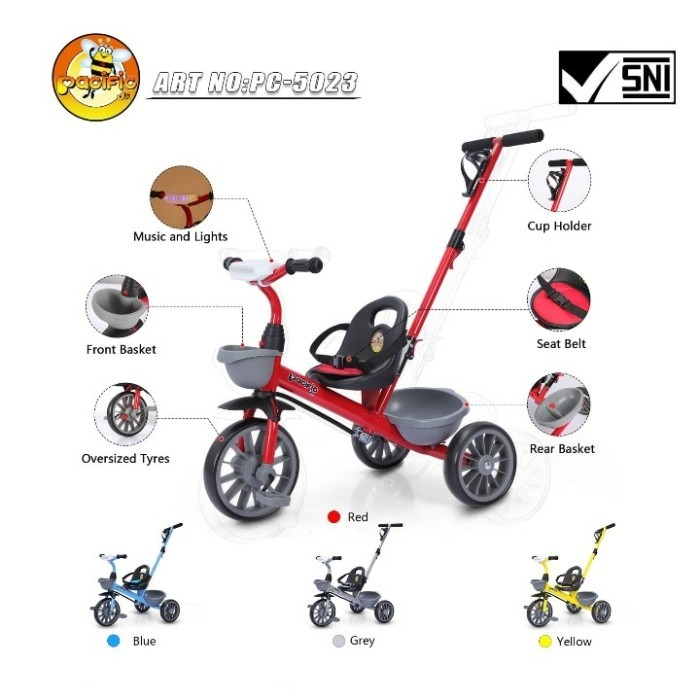 Tricycle 5023 Pacific Sepeda Tiga Roda Anak Tricycle Murah