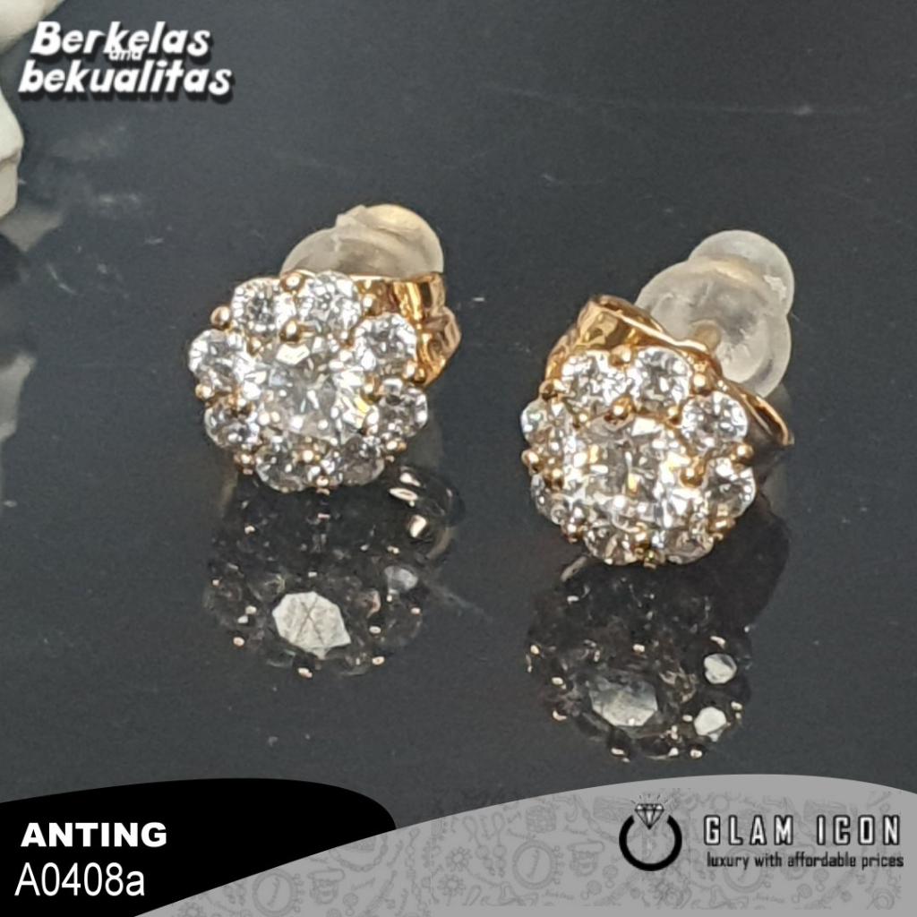 Anting Tusuk mata motif bunga simple Lux A0408 ATG