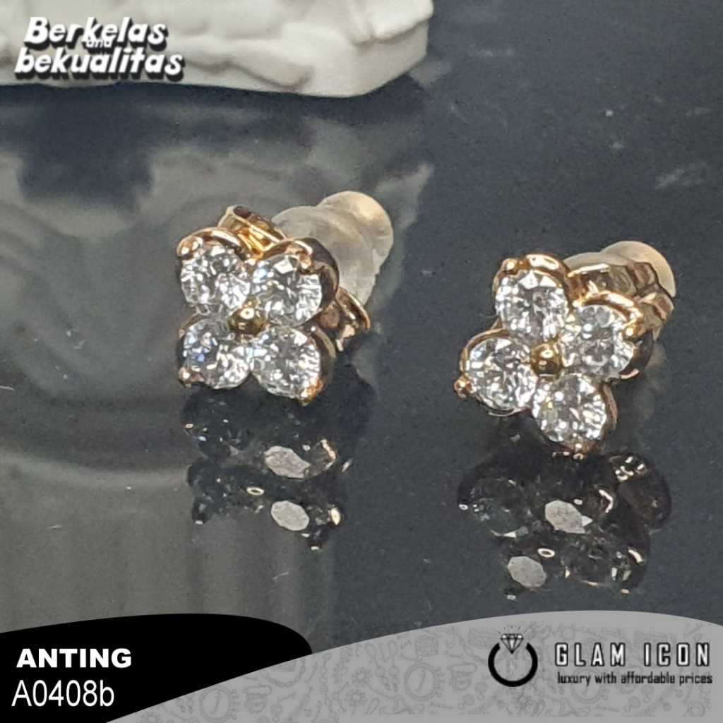 Anting Tusuk mata motif bunga simple Lux A0408 ATG