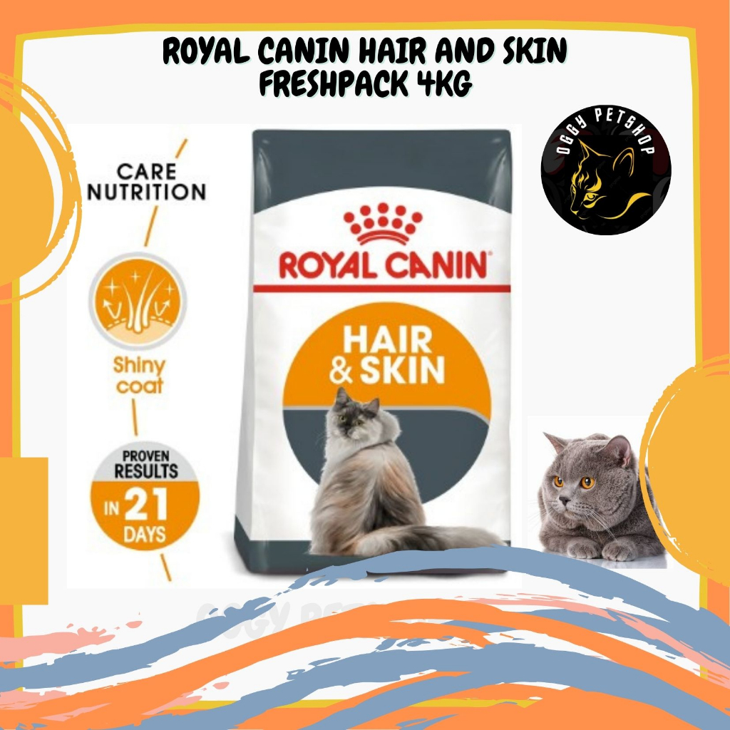 Royal Canin HAIR &amp; SKIN Makanan kucing 4 kg freshpack