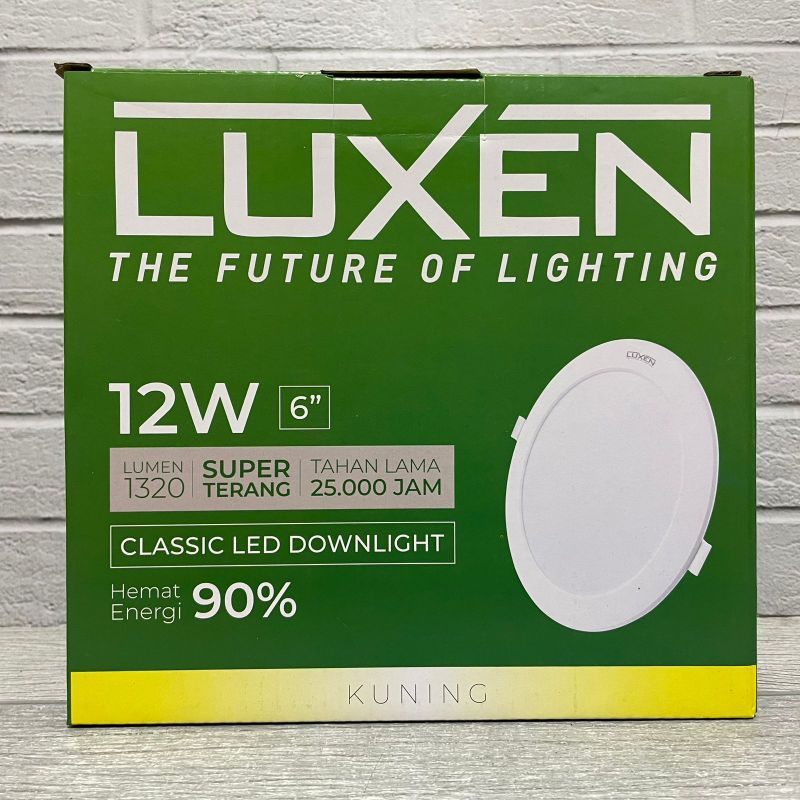 LUXEN CLASSIC DOWNLIGHT LED PANEL 12W INBOW IB BULAT TANAM DALAM PLAFON PUTIH COOL DAYLIGHT 6500K KUNING WARM WHITE 3000K NATURAL SEMU 4000K BERGARANSI 1 TAHUN BAGUS KUALITAS TERJAMIN