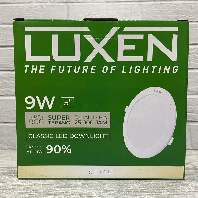 LUXEN CLASSIC DOWNLIGHT LED PANEL 9W INBOW IB BULAT TANAM DALAM PLAFON PUTIH COOL DAYLIGHT 6500K KUNING WARM WHITE 3000K NATURAL SEMU 4000K BERGARANSI 1 TAHUN BAGUS KUALITAS TERJAMIN