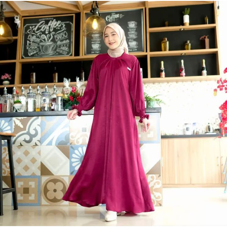 AMEZA ABAYA DRESS GAMIS WANITA MUSLIMAH SHIMER AIRFLOW CRINCKLE CRINCLE PREMIUM BTCSOLO TERMURAH