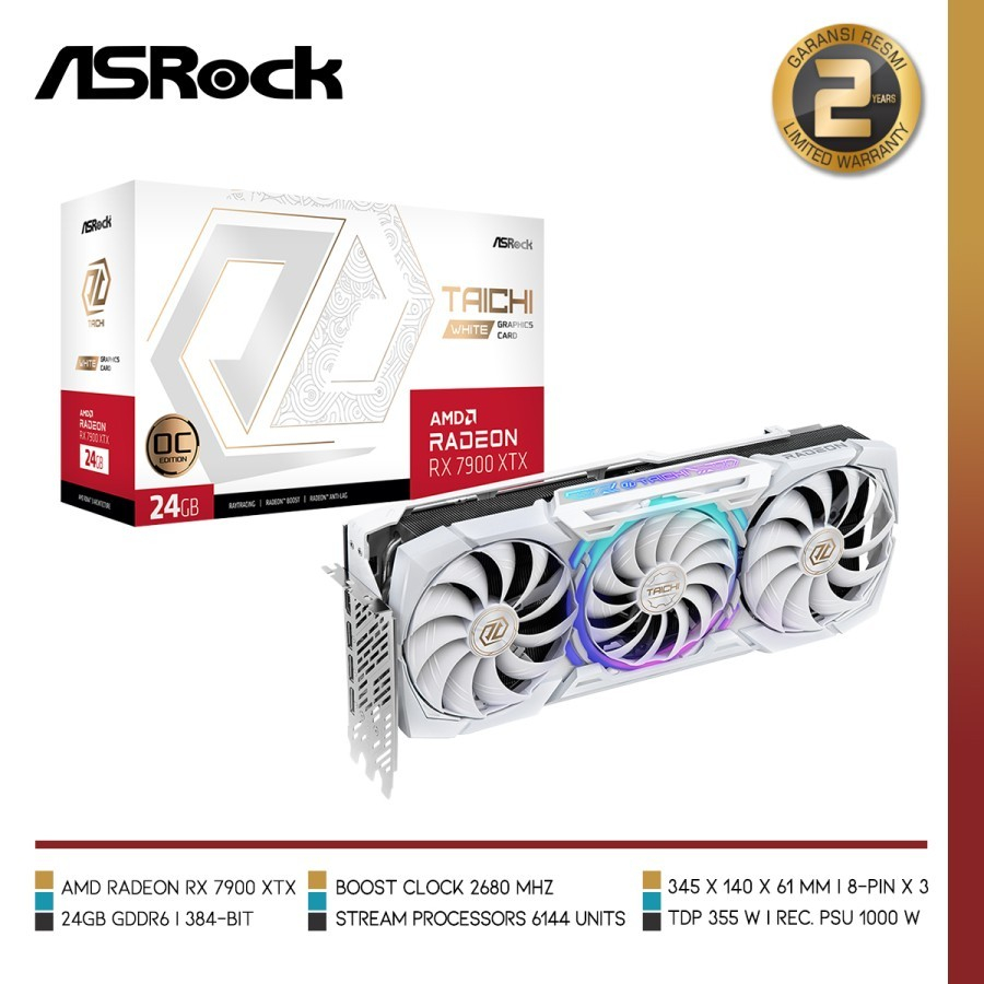 VGA AMD Radeon RX 7900 XTX Taichi White 24GB OC Resmi