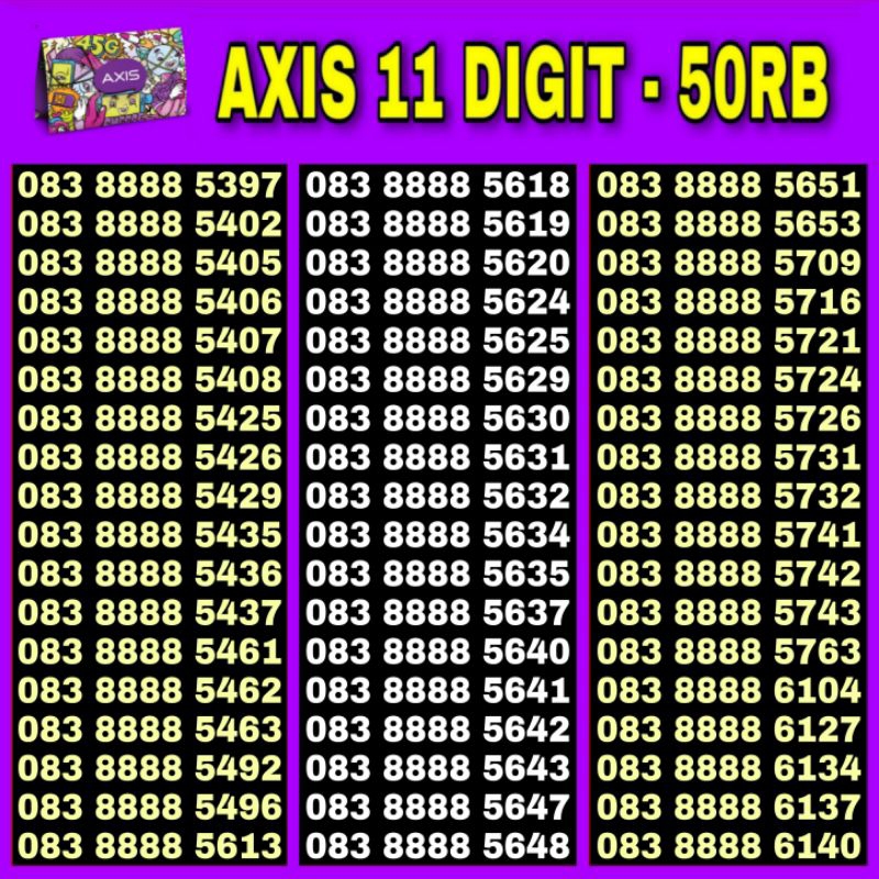 Nomor Cantik Axis 4G 0838 303030