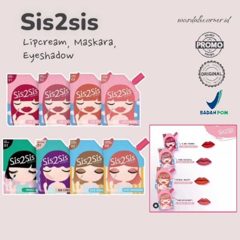 Sis2sis Make up Sachet / Lipcream /Eyeshadow / Mascara