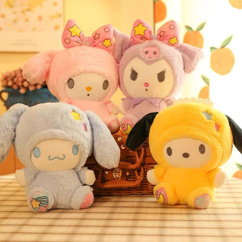 MAINAN BONEKA CINNAMOROLL MELODY KUROMI POCHACCO DOG BULAN BINTANG STAR MOON PLUSH