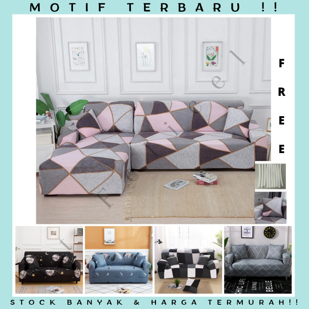 Elastic Sofa Cover Pattern / Sarung Kain Penutup Sofa Elastis Corak Motif