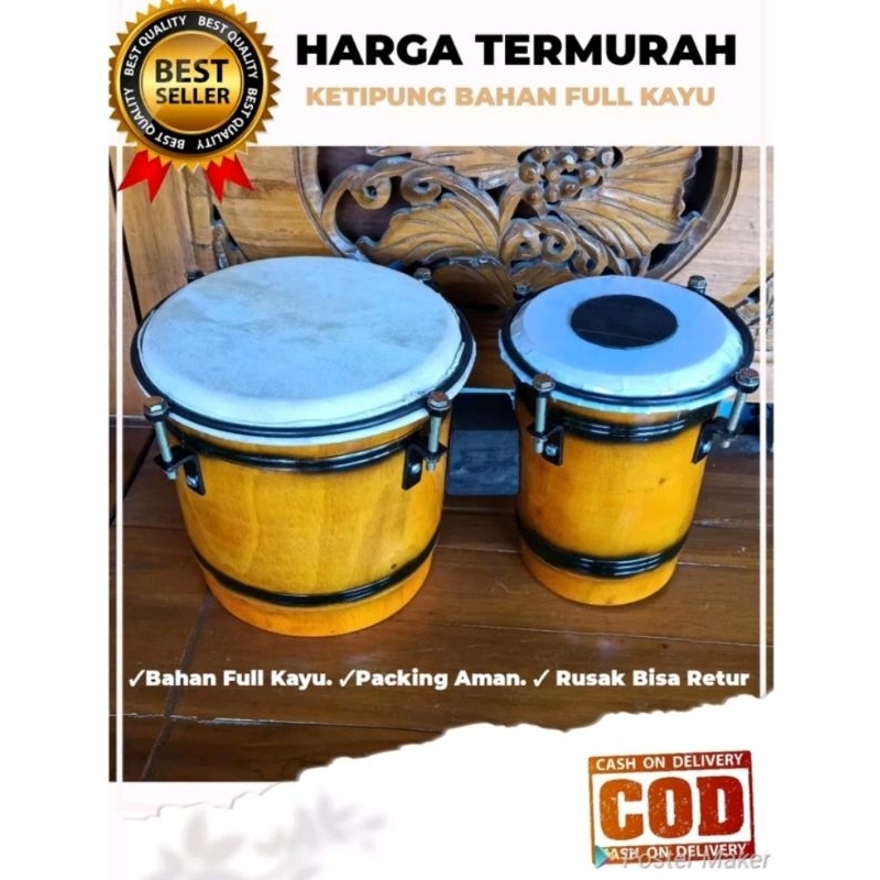 KENDANG KETIPUNG DANGDUT KOPLO TERMURAH BAHAN KAYU [ BISA COD ]    ms