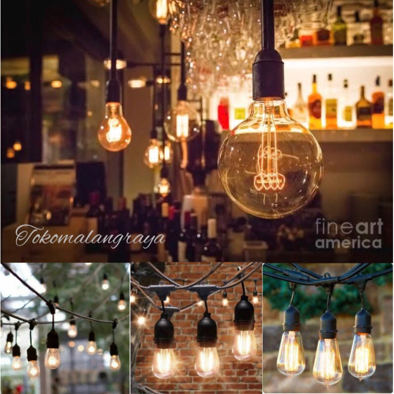 fitting gantung cafe 10m/fitting gantung outdoor 10m/fitting lampu cafe 10m