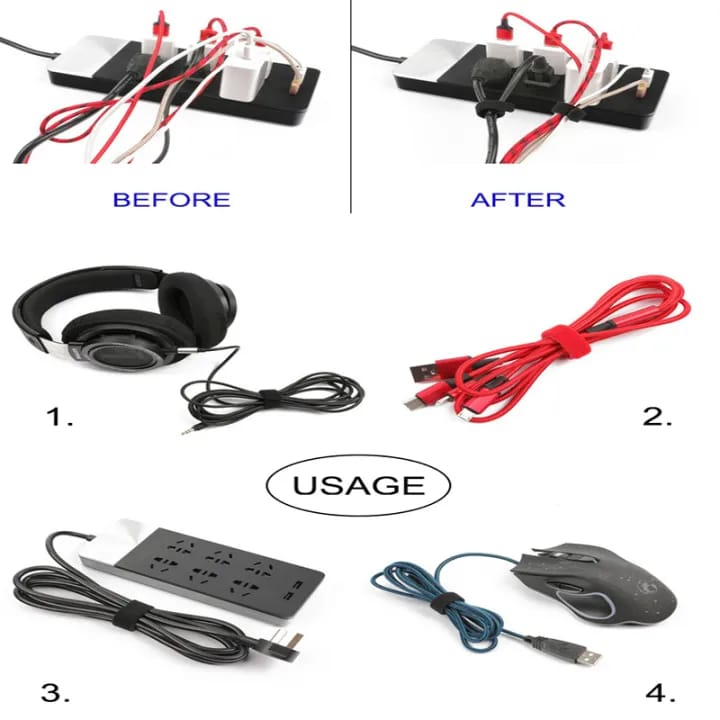 Pengikat Kabel Penjepit Penggulung Perapih Kabel Clip Cable Charger Multifungsi Murah