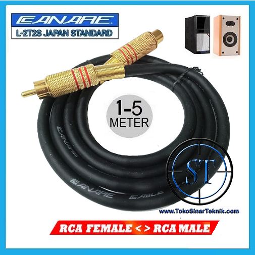 Kabel Extension Jack RCA Male To Female 50 CM- 5 Meter Cable CANARE Full Copper Audio Video Gold Plate