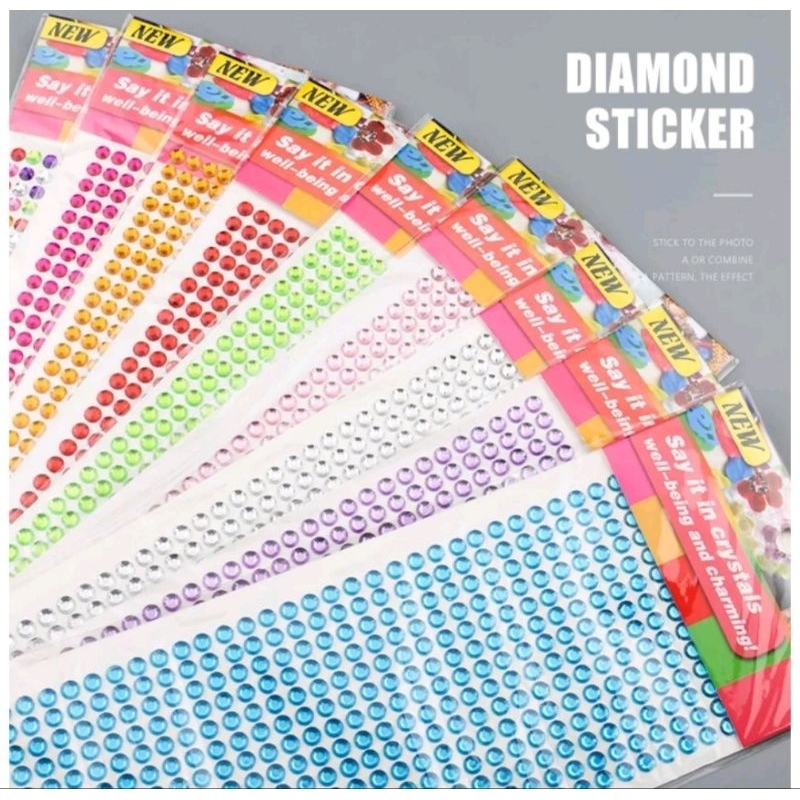 Sticker Stiker Diamond Manik Manik Kerajinan DIY Scrapbook Make Up uk 6mm