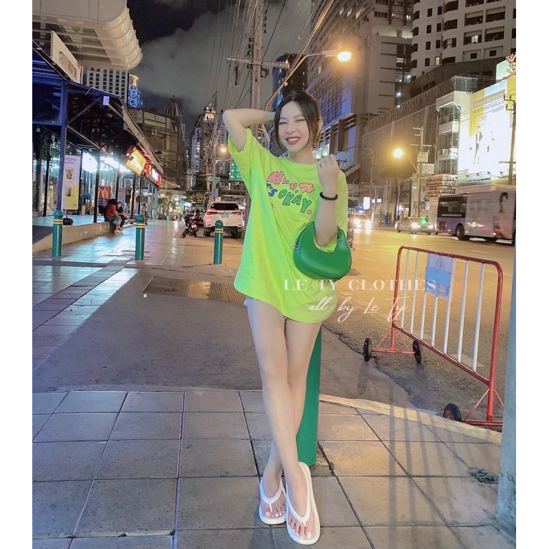 ATASAN OVERSIZE SO CUTE HEY IT'S OKAY KAOS OVERSIZE IMPORT BANGKOK (BJSC562)