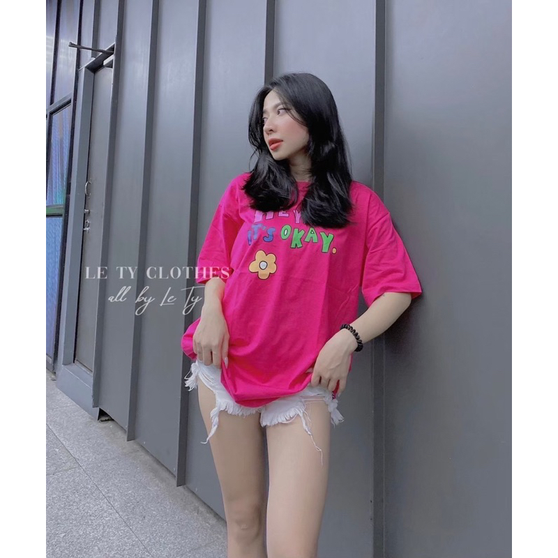 ATASAN OVERSIZE SO CUTE HEY IT'S OKAY KAOS OVERSIZE IMPORT BANGKOK (BJSC562)