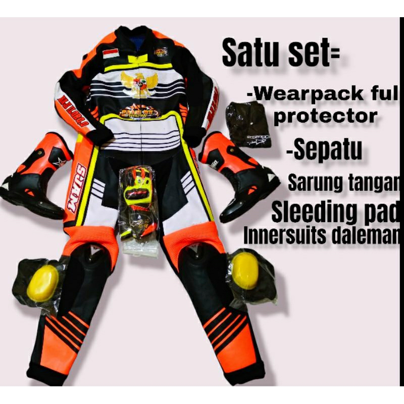 Wearpack balap wearpack custom+innersuit custom  bonus sleeding pad