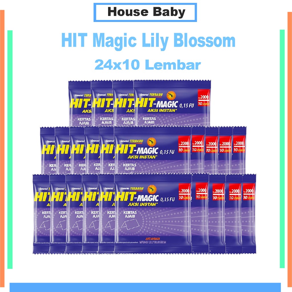 Hit Magic Lily Blossom 10'S - 24 pcs - Kertas Ajaib - Obat Nyamuk Elektrik - Bunuh Nyamuk