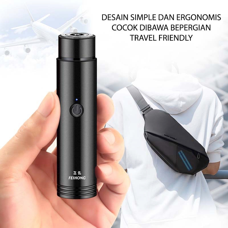 ALAT CUKUR MINI PORTABLE USB PISAU CUKUR KUMIS JENGGOT KETIAK FREE KUAS PEMBERSIH DAN KABEL DATA PRIA WANITA