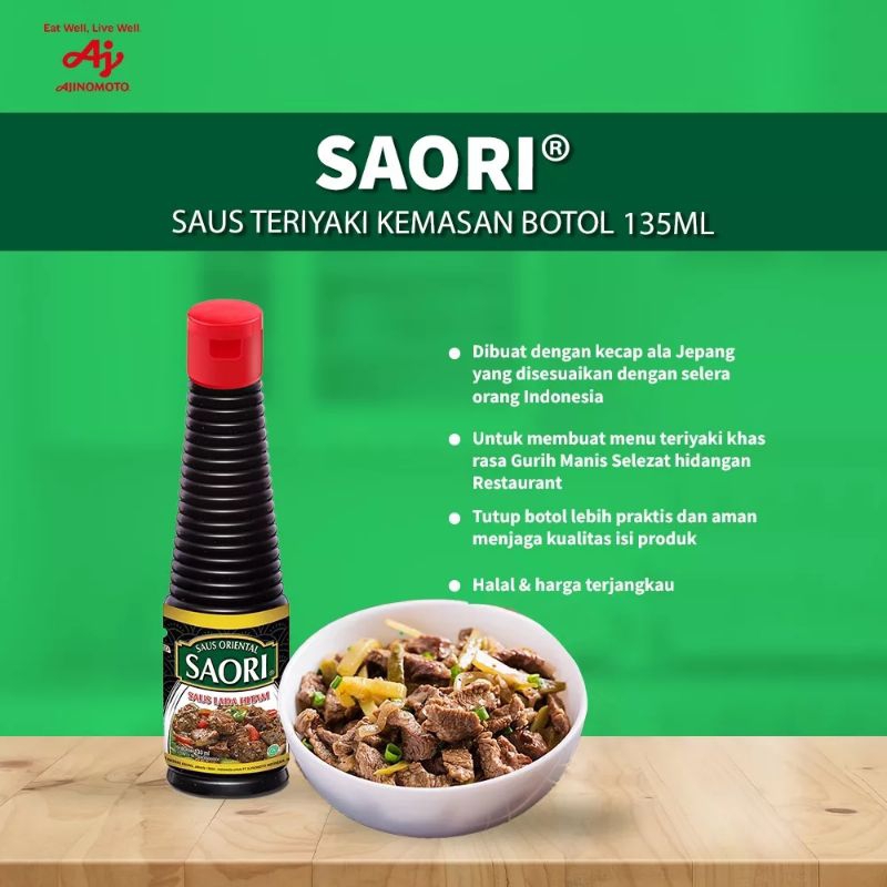

Sauri /Saori botol/Saori saus tiram botol (135ml)
